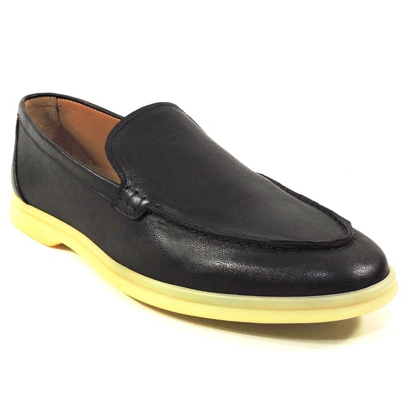 ALBERTO CICCIOLI ?? MEN\'S BLACK SOFT LEATHER COMFORT SUMMER LOAFERS
